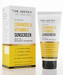 Dr. Sheth's Ceramide & Vitamin C Sunscreen|In-Vivo Tested|SPF 50+ Pa+++|Bright Skin, Healthy Glow|Non-Greasy, Quick-Absorbing|No White Cast|UVA/B, Bluelight Protection|Women & Men|All Skin Types, 50G