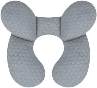 KAKIBLIN Baby Travel Pillow,Upgraded Baby Neck Pillows for Car Seat,Baby Support Pillow,Infant Neck Pillow for Toddler Head and Neck,Newborn Head Support for Car Seat,Pushchair (Light Grey)