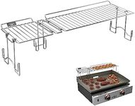 Yukon Glory™ Griddle Warming Rack, Designed for 22" Blackstone Griddles, One-Step Clip On Attachment, Portable and Collapsible (will not work with hood)