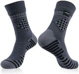 RANDY SUN Waterproof Breathable Socks, [SGS Certified] Women's Climbing Boating Sailing Crew Socks, 1 Pair-Dark Grey Argyle,XS