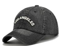 Handcuffs Baseball Cap Los Angeles Embroidery Denim Cap Unisex Sun Hat with Adjustable Snapback | Caps & Hats | Stylish Topi | Casual Hat (Black)