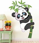 PAPER PLANE DESIGN Panda Kids Cute Wallpaper Wall Decoration Sticker Decal (Panda)