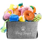 Restorgan 22 PACK Puppy Toys Set, Small Dog Toys Puppy Teething Toys with Dog Toy Box, Puppy Chew Toys, Dog Rope Toys Set with Cute Squeaky Dog Toys for Small and Medium Dogs Playing and Training