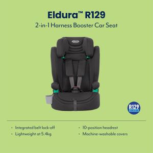 Graco Eldura R129 Harness Booster Car Seat – Midnight Black