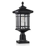 Kemeco Solar Post Light ST4338Q with Pire Mount Base Outdoor, Waterproof Black Cast Aluminum Bright Warm White LED Solar Powered Lamp for Pole Pillar Yard Deck Garden Gates Landscape