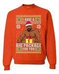 I have a Big package Meme Barry Wood Ugly Christmas Sweater Unisex Crewneck Graphic Sweatshirt, Orange 2, 3X-Large