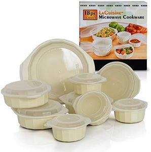 LaCuisine 18 Piece Microwave Cookware Set, White