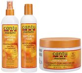 Cantu Shea Butter Comeback Curl Next Day Curl Revitalizer, Curl Activator Cream & Coconut Curling Cream (Set of 3)