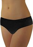 Underworks 20-Pack Womens Disposable 100% Cotton Underwear - for Travel- Hospital Stays- Emergencies, Black, Medium