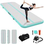 IBATMS Air Tumbling Mat Tumble Track, 4/8inches Inflatable Gymnastics Air Mat for Home Use/Training/Cheerleading/Yoga/Water with Air Pump