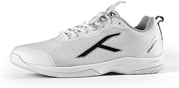 HUNDRED Infinity Pro Non-Marking Professional Badminton Shoe for Men (White/Black, EU 42/UK 8/US 9) | Material: Polyester/Mesh | Suitable for Indoor Tennis/Squash/Table Tennis/Basketball & Padel