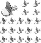 Shelf Support Pegs 20Pcs 5mm L Shape Metal Shelf Pegs for Kitchen Cabinet Bookcase Closet Wardrobe Cupboard Wood Glass Shelves Supports, Nickel Plated Shelf Bracket Pegs Pins