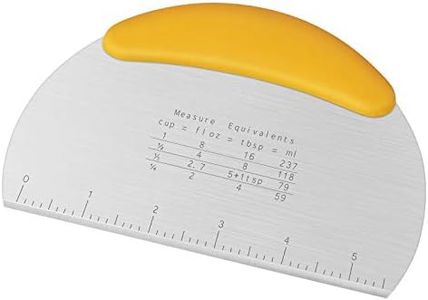 Asdirne Corne Patisserie, Grattoir à pâte, Coupe-Pâte avec Lame en Acier Inoxydable de Qualité Alimentaire et Poignée en TPR Souple, 16 CM, Grattoir à Pâtisserie, Jaune
