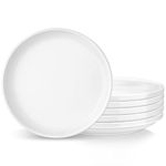 LOVECASA White Plates for 6, 10.5 Inch Dish Set Dinner Plates with Lipped Edges, Salad Plates Dinnerware Set, Microwave and Dishwasher Safe