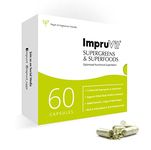 IMPRUVIT SUPERGREENS & SUPERFOOD CAPS 60 Vegan Capsules with Spirulina Turmeric Ginger Root Black Pepper Maca Root. Plant Based Antioxidant Anti-Inflammatory That Supports Whole Body Health & Immunity
