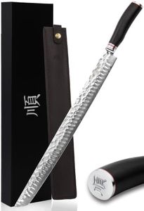 YOUSUNLONG Sakimaru Ultimate Yanagiba Knife - 17 inch (430mm) Sujihiki, Ebony Handle With Leather Sheath