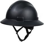 GE Hard Hat, Full Brim, Class G & E, Padded Sweatband, 4-Point Ratchet Suspension, ANSI Z89.1-2014, Safety Hard Hats for Men, Impact Resistant, Lightweight - Non-Vented, Carbon Fiber Black Pattern