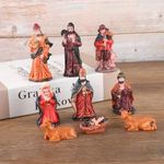 CraftVatika Christmas Decorations Items Jesus Nativity Crib Set - Christmas Crib Statues 9 Piece Resin Multicolor Christmas Decorations for Home & Office