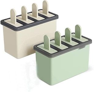 Plastic Reusable kulfi Moulds Set - Pack of 2 Homemade Popsicle Mould Frozen Ice Cream Moulds Tray - BPA Free Kulfi ice Candy Maker for Children & Adults (STARDARD)
