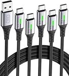 INIU USB C Charger Cable 3.1A, [5Pack, 2m+2m+1m+1m+0.5m] QC 3.0 Phone Charger Type C Fast Charging Cable for Samsung Galaxy S25 S24 Ultra, iPhone 17 16 Pro Max Air, Google Pixel 10 9 Redmi Note Xiaomi
