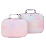 NFI essentials Printed Makeup Box Set Of 2 Cosmetic Box Jewellery Bridal Box Trousseau Box Vanity Beauty Case Organizer For Wedding Makeup Bag For Bride, 11 Cms, White