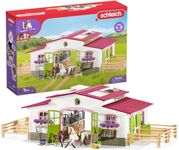 schleich HORSE CLUB —42344, 97-Piece Riding Center Horse Playset, Detailed Horseback Riding Center, Horse Playset with Rider, Horse Toys for Girls & Boys Ages 5+