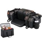 KEMIMOTO ATV Storage Bags with Cooler Bag, 76L Large ATV Bags Rear Rack Bag, Upgraded 4 ATV Cargo Rear Seat Bags Compatible with Polaris Sportsman Fourtrax Can-Am Kawasaki Arctic Cat