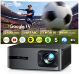 Smart Projector with GoogleTV 14.0, 2500 ANSI FHD 1080P 4K Decode, MEMC,40W Dolby Audio,HDR 10 WiMiUS G2 Movie Projector 2+32GB HDMI 2.1, AI Auto Image, WiFi6 Home Cinema Projector for Bedroom, Garden