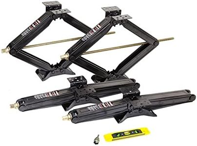 ROCKMAN RV Camper Trailer Stabilizer Leveling Scissor Jacks w/Socket & Level 24" 5000lbs Set 4