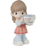 Precious Moments 223007E Mom, You’re Amazing Brunette Girl Bisque Porcelain Figurine