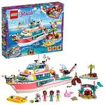 LEGO 41381 Friends Rescue Mission Boat Island Toy for Kids with Olivia, Andrea and Mia Mini Dolls, plus Robot and Whale Figures