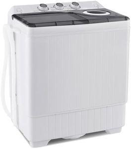 DORTALA Portable Washing Machine, 26 Lbs Twin Tub Washer and Spinner Combo with Drain Pump, Timer, Compact Laundry Washer for Apartment, Dorm, RVs, Grey