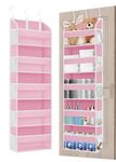 TAHAVICE 1 Pack Over The Door Organizer and Storage with 5 Pockets,44 lbs Load Door Hanging Closet Organizers, Behind Door Storage for Bathroom,Bedroom,Baby Essentials, Dorm Room Essentials for Girls