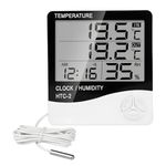 AERYS HTC-2 Digital Hygrometer Thermo-Meter Humidity Meter with Alarm Clock LCD Display (HTC2)