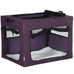 PawHut 69cm Pet Carrier, Cat Carrier Cat Bag, Pet Travel Bag w/ Cushion, Carry Bag, for Miniature and Small Dogs - Purple