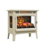 duraflame Freestanding Electric Fireplace Stove Heater with 3D Flame Effect for 1,000 Sq. Ft. Room, Cream