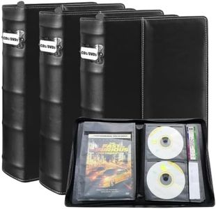 PUTNATRUE CD DVD Storage Binder 3 Pack, Holds 168 Discs and 84 Booklets with Tag Slots, Portable Media Disc Organizer for Blu ray, Music, Video Games, Home Collection and Car (Black Pages)