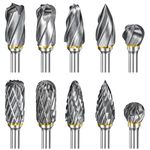 Carbide Die Grinder Bits Compatible with Dremel, Double Cut Tungsten Steel Rotary Burr Bit 5PCS, Wood Carving Drill Bit 5PCS with 1/8" Shank Suitable for Wood Metal DIY Grinding Engraving Polishing