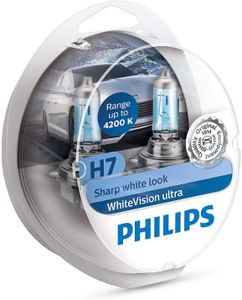 Philips WhiteVision Ultra H7 Headlight Bulbs, 2-Pack