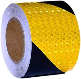 Zasiene Nastro Catarifrangente Adesivo Nastro Giallo Nero Avviso di Pericolo Tape Nastro Segnaletico Adesivo Sicurezza Warning Strisce Nero Giallo Adesivo Nastro Cartelli Stradali Nastro,5cm x 10m