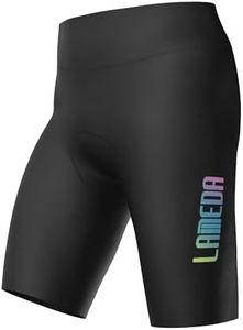 LAMEDA Mens Cycling Shorts,Padded Bike Shorts for Men with Moisture-Absorbing,Bicycle Biking Shorts for Road Bike Black