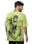 The Souled Store Official Hulk: The Incredible Men Oversized T-Shirts Green