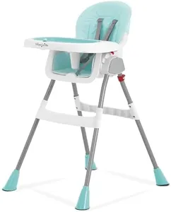 Dream On Me Portable 2-in-1 Tabletalk High Chair in Aqua, Three Adjustable Height Settings, Lightweight Portable High Chair, Easy To Clean and Removable Tray Baby High Chair