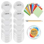 FOGAWA Badge Making Kit 30pcs Make Your Own Badges Button Badges Clear Button Pin Badges Kit Acrylic Design 6cm with 100pcs Colorful Paper and Pencil for Kids DIY Crafts Gifts Party Bag Fillers