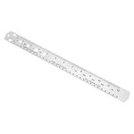 Bicycle Measuring Tool, 360mm Stainless Steel Double Sided Ruler Gauge Tool for Crank Cotter Pin Ball Bearing Spoke Length Nipple Size Measuring