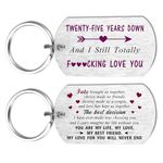 25th Wedding Anniversary Keychain Gifts for Women Men - 25 Year Anniversary Keychain Gifts for Him Her - 25 Year Down And I Still Totally Love You