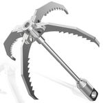 GanFindX PRO Grappling Hook, Heavy Duty | Folding 4-Claw Survival Claw, Multi-Purpose SUS Sawtooth Hook for Outdoor Camping Hiking Tree Rock Mountain Climbing (Grappling Hooks W/No Rope)