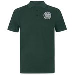 Celtic FC Official Football Gift Mens Single Crest Polo Shirt Green Large