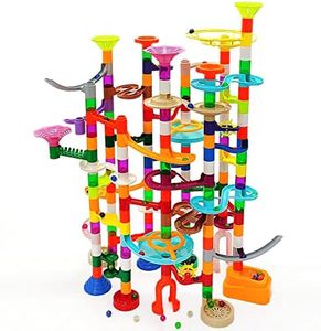 DSHMIXIA Marble Run Marble Maze Race Track with Glowing Marbles for Kids Ages 3-4-8-10 Sturdy Building Toys Kids Games Amazing Fun Gifts (Super)