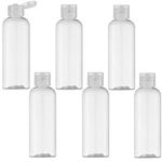 6 Pack 3.4oz Empty Plastic Travel Bottles, Clear Travel Bottles Set for Toiletries Leak Proof Squeezable Travel Size Containers Travel Essentials Accessories Squeeze Bottles (100ml)